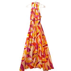 Abel the Label Anthropologie Halter Maxi Dress Festival Tropical Small New
